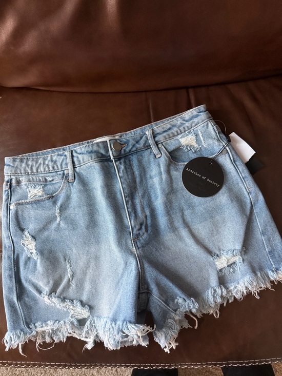 Articles Of Society Pants - Articles Of Society Light Blue Distressed Denim Shorts